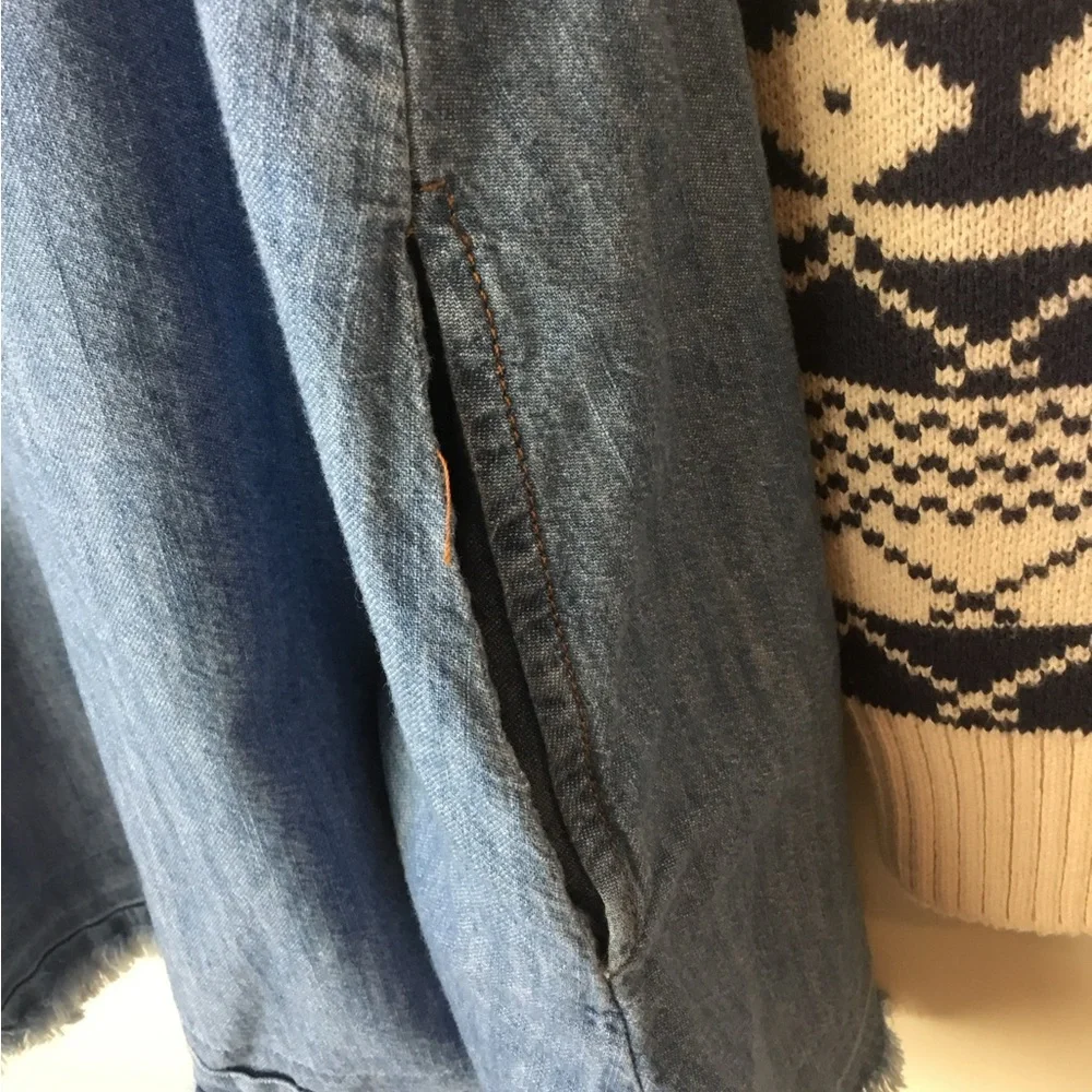 Free People Button Front Mini with‎ Sweater Piecing Dominic Dress